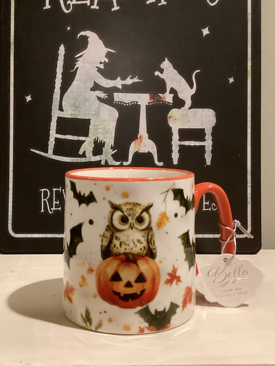 10 Strawberry Street Other - 10 Strawberry Street Owl and Pumpkin Halloween Mug 🎃